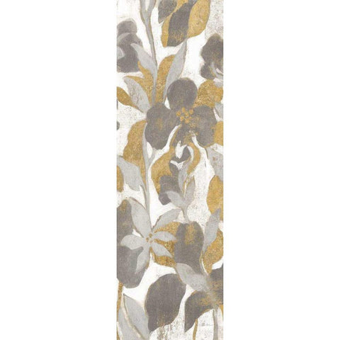 Painted Tropical Screen II Gray Gold Crop White Modern Wood Framed Art Print by Vassileva, Silvia