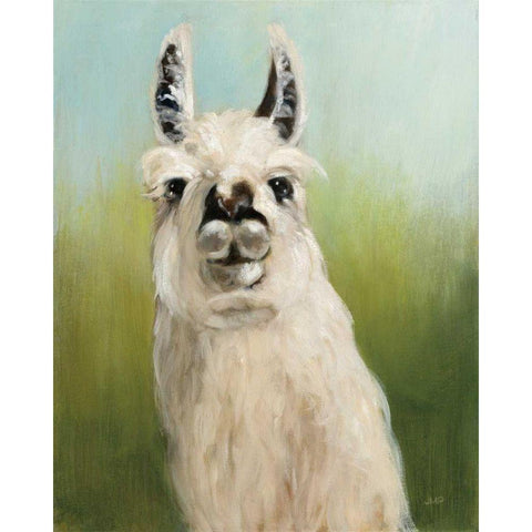 Whos Your Llama I Black Modern Wood Framed Art Print with Double Matting by Purinton, Julia