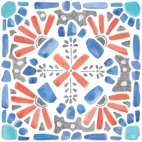 Coastal Sea Life IX White Modern Wood Framed Art Print with Double Matting by Grove, Beth