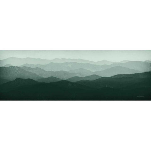 Green Mountains Black Modern Wood Framed Art Print with Double Matting by Fowler, Ryan