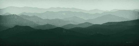 Green Mountains White Modern Wood Framed Art Print with Double Matting by Fowler, Ryan