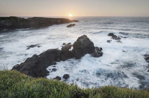 Mendocino Coast White Modern Wood Framed Art Print with Double Matting by Audit, Lisa