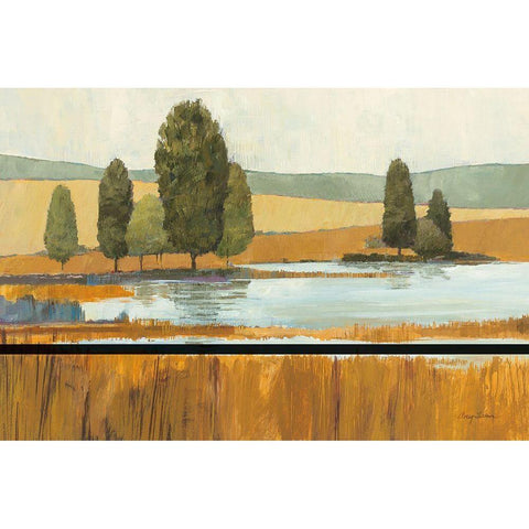 Amber Lake Tan Yellow Field Crop Black Modern Wood Framed Art Print with Double Matting by Tillmon, Avery