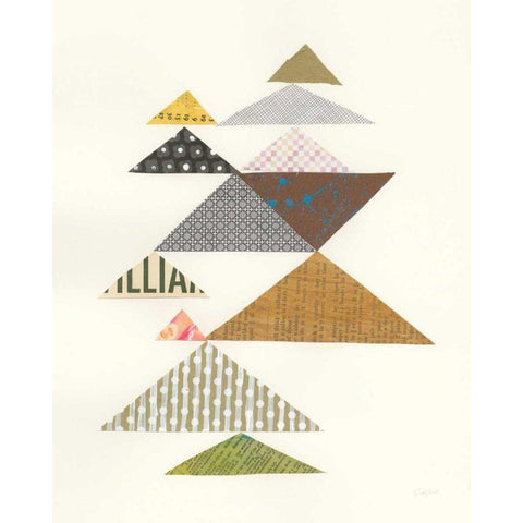 Modern Abstract Triangles II Black Modern Wood Framed Art Print with Double Matting by Prahl, Courtney