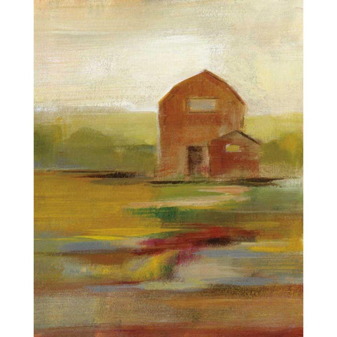 Hillside Barn II v2 Gold Ornate Wood Framed Art Print with Double Matting by Vassileva, Silvia