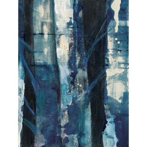 Deep Woods I Indigo Black Modern Wood Framed Art Print with Double Matting by Hristova, Albena