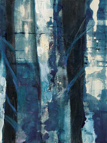 Deep Woods I Indigo White Modern Wood Framed Art Print with Double Matting by Hristova, Albena