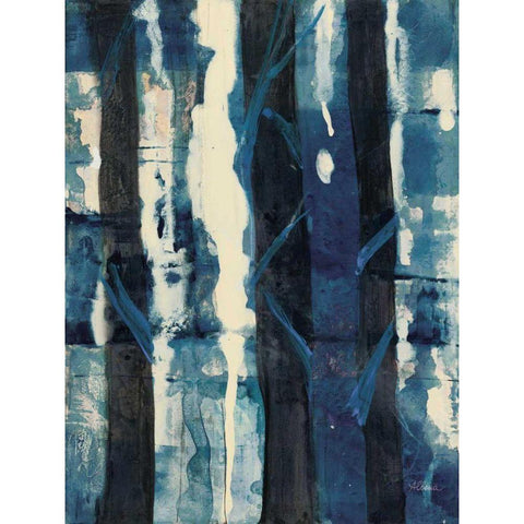 Deep Woods II Indigo Black Modern Wood Framed Art Print with Double Matting by Hristova, Albena