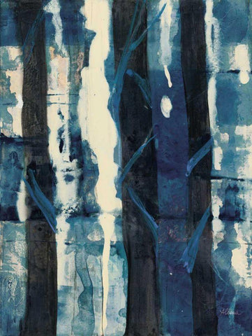 Deep Woods II Indigo White Modern Wood Framed Art Print with Double Matting by Hristova, Albena