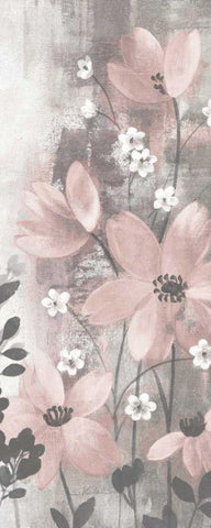 Floral Symphony Blush Gray Crop I White Modern Wood Framed Art Print with Double Matting by Vassileva, Silvia