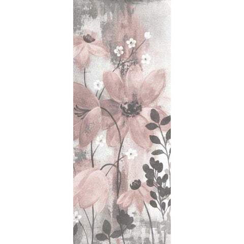 Floral Symphony Blush Gray Crop II White Modern Wood Framed Art Print by Vassileva, Silvia