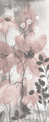 Floral Symphony Blush Gray Crop II Black Ornate Wood Framed Art Print with Double Matting by Vassileva, Silvia