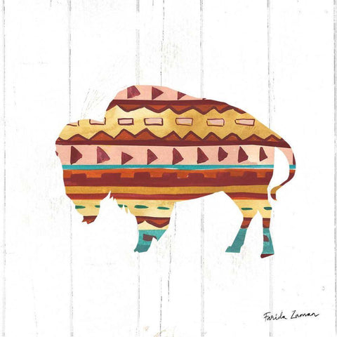 Southwestern Vibes II White Modern Wood Framed Art Print by Zaman, Farida