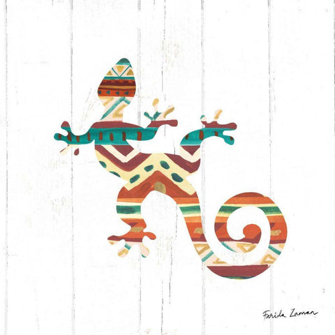 Southwestern Vibes V White Modern Wood Framed Art Print with Double Matting by Zaman, Farida