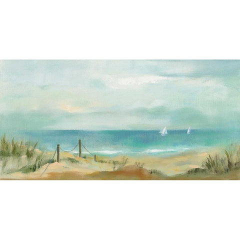 Serenity on the Beach White Modern Wood Framed Art Print by Vassileva, Silvia