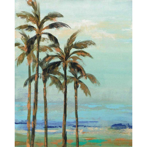 Copper Palms II White Modern Wood Framed Art Print by Vassileva, Silvia