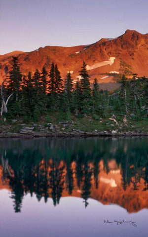 Mount Jefferson Panel I Black Ornate Wood Framed Art Print with Double Matting by Audit, Lisa