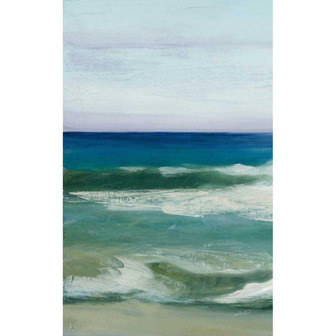 Azure Ocean II Black Modern Wood Framed Art Print with Double Matting by Purinton, Julia