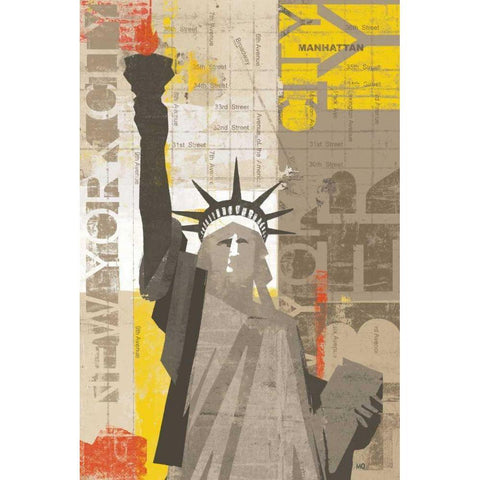 Liberty White Modern Wood Framed Art Print by Mullan, Michael