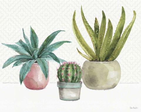 Mixed Greens XLV White Modern Wood Framed Art Print with Double Matting by Audit, Lisa