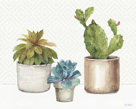 Mixed Greens XLVI White Modern Wood Framed Art Print with Double Matting by Audit, Lisa