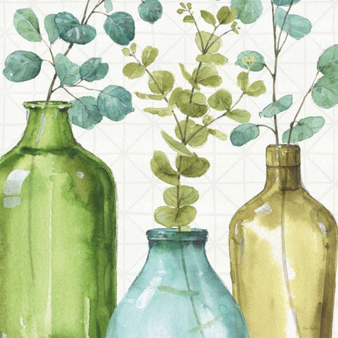 Mixed Greens LVI White Modern Wood Framed Art Print with Double Matting by Audit, Lisa