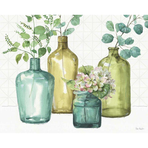 Mixed Greens LXII Black Modern Wood Framed Art Print with Double Matting by Audit, Lisa