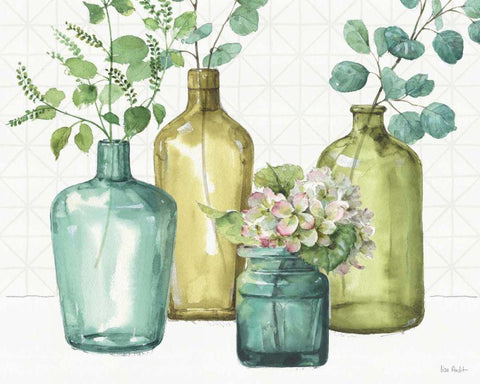 Mixed Greens LXII Black Ornate Wood Framed Art Print with Double Matting by Audit, Lisa