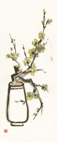 Moss Blossom Black Ornate Wood Framed Art Print with Double Matting by Paschke, Chris