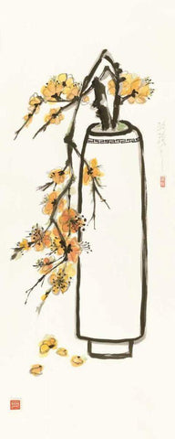 Honey Blossom Black Ornate Wood Framed Art Print with Double Matting by Paschke, Chris