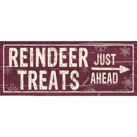 Christmas Signs III White Modern Wood Framed Art Print by Pela Studio