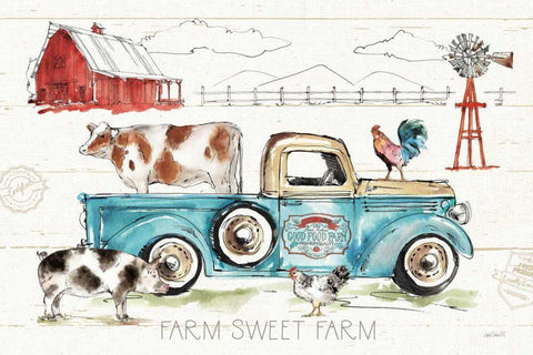 Down on the Farm I White Modern Wood Framed Art Print with Double Matting by Tavoletti, Anne