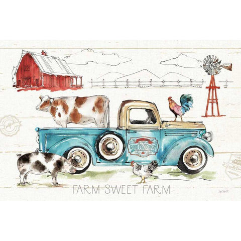 Down on the Farm I Black Modern Wood Framed Art Print by Tavoletti, Anne