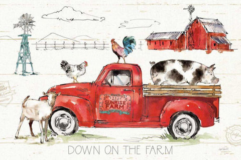 Down on the Farm II Black Ornate Wood Framed Art Print with Double Matting by Tavoletti, Anne
