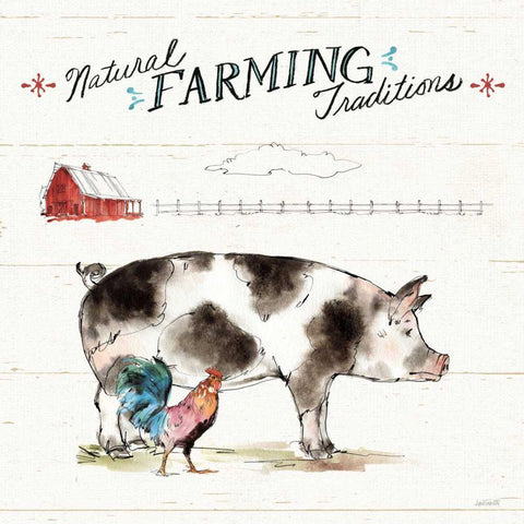 Down on the Farm III Black Modern Wood Framed Art Print with Double Matting by Tavoletti, Anne