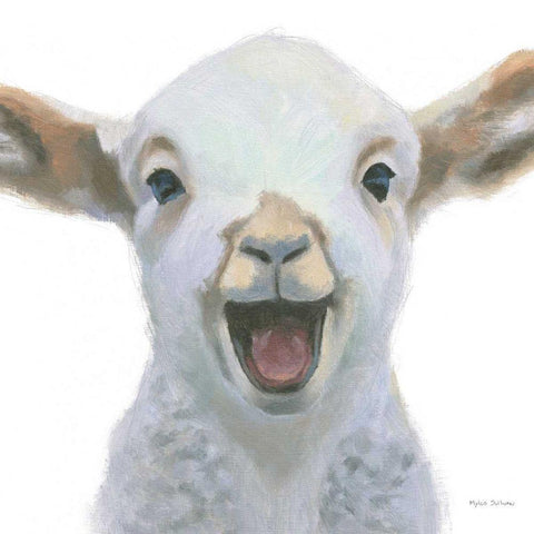 Farm Friends I White Modern Wood Framed Art Print by Sullivan, Myles