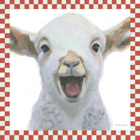 Farm Friends I Border Black Modern Wood Framed Art Print with Double Matting by Sullivan, Myles