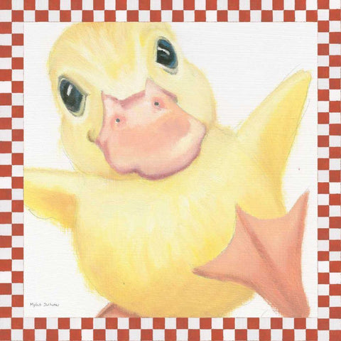 Farm Friends II Border White Modern Wood Framed Art Print by Sullivan, Myles