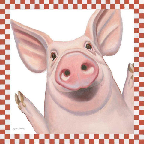 Farm Friends IV Border White Modern Wood Framed Art Print by Sullivan, Myles