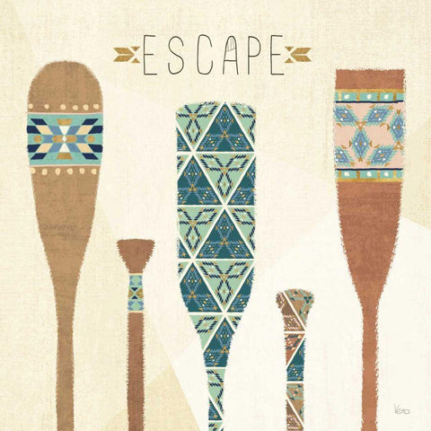 Outdoor Geo VI Black Modern Wood Framed Art Print with Double Matting by Charron, Veronique