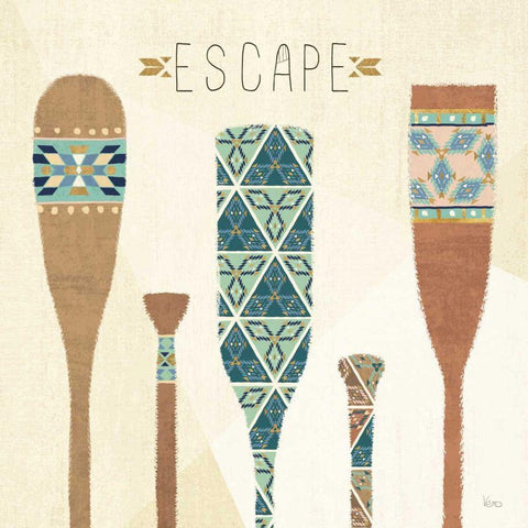 Outdoor Geo VI Black Ornate Wood Framed Art Print with Double Matting by Charron, Veronique