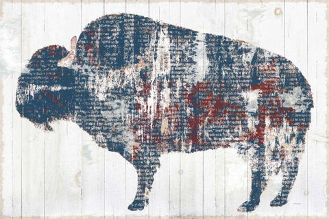 Free Spirit II Red White Blue White Modern Wood Framed Art Print with Double Matting by Schlabach, Sue