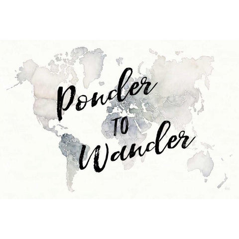 Watercolor Wanderlust Ponder White Modern Wood Framed Art Print by Marshall, Laura