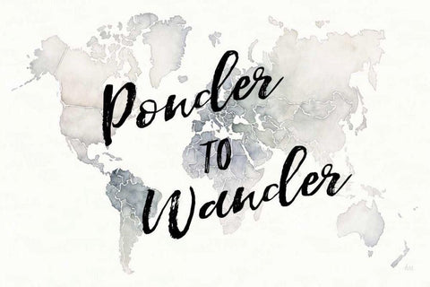 Watercolor Wanderlust Ponder Black Ornate Wood Framed Art Print with Double Matting by Marshall, Laura