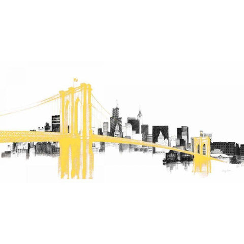 Skyline Crossing Yellow White Modern Wood Framed Art Print by Tillmon, Avery