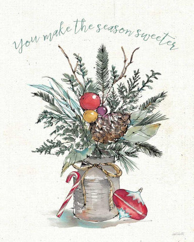 Seasonal Charm II Black Ornate Wood Framed Art Print with Double Matting by Tavoletti, Anne