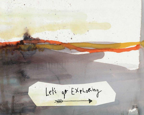 Explore I White Modern Wood Framed Art Print with Double Matting by Averinos, Melissa