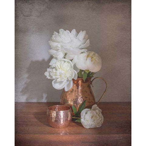 Vintage Peony Dreams Shadows Black Modern Wood Framed Art Print by Bradley, Felicity