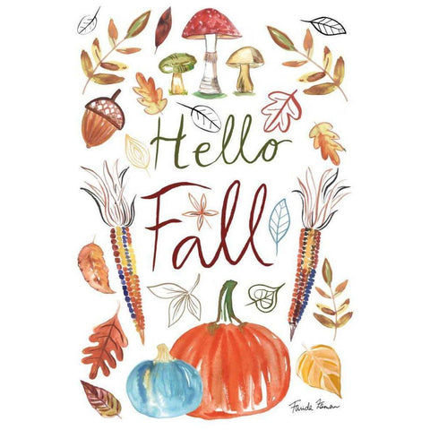 Hello Fall I Black Modern Wood Framed Art Print with Double Matting by Zaman, Farida