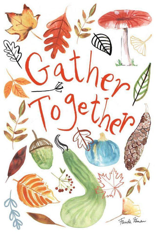 Hello Fall II White Modern Wood Framed Art Print with Double Matting by Zaman, Farida